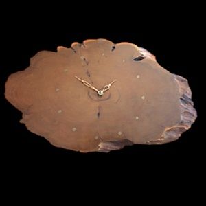 Vintage, MCM, Wood /Burl /Slab/Resin, wall clock